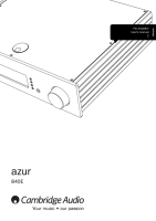 Cambridge Audio Azur 840E - Owners manual 